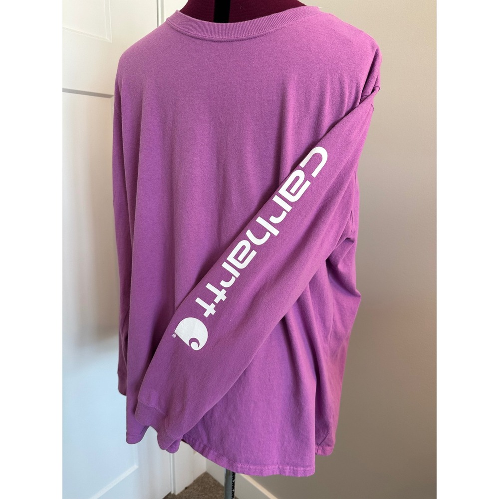 Carhartt Womens XL Purple Loose Fit Long Sleeve Graphic T-Shirt TK0231-W